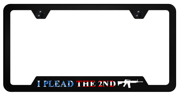 I Plead the Second PC Notched Frame - UV Print on Black License Plate Frame - GFP.IPT2.UB