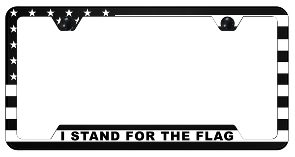 I Stand For The Flag PC Notched Frame - UV Print on Black License Plate Frame - GFP.IS4F.UB