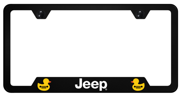 Jeep Jeep 2 Ducks PC Notched Frame - UV Print on Black License Plate Frame - GFP.JEEQ2.UB