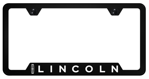 Lincoln Lincoln PC Notched Frame - UV Print on Black License Plate Frame - GFP.LIN.UB