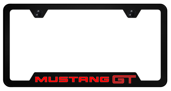 Mustang Mustang GT PC Notched Frame - UV Print on Black License Plate Frame - GFP.MGT.UB