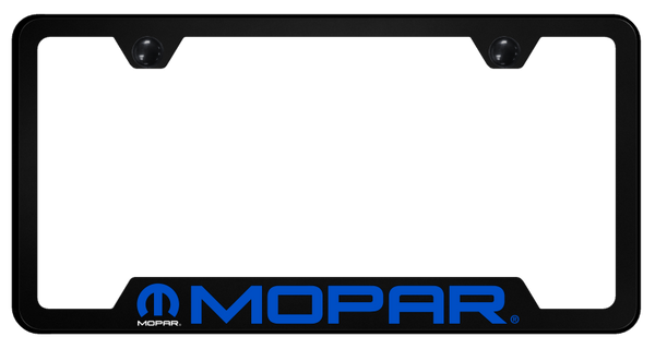 Mopar Mopar Name and Logo PC Notched Frame - UV Print on Black License Plate Frame - GFP.MOPNL.UB