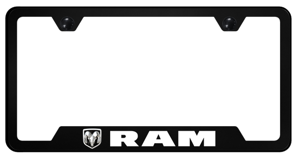 RAM Ram PC Notched Frame - UV Print on Black License Plate Frame - GFP.RAM.UB