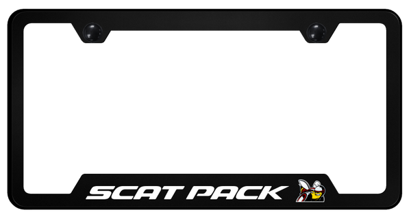 Dodge Scat Pack PC Notched Frame - UV Print on Black License Plate Frame - GFP.SCAT.UB