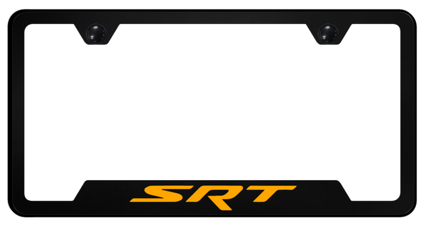 Dodge SRT Orange PC Notched Frame - UV Print on Black License Plate Frame - GFP.SRT.ORA.UB