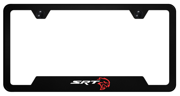 Dodge SRT Hellcat PC Notched Frame - UV Print on Black License Plate Frame - GFP.SRTH.UB