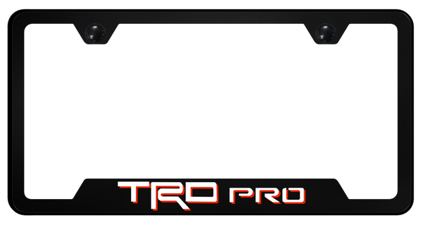 Toyota TRD Pro 2 PC Notched Frame - UV Print on Black License Plate Frame - GFP.TRDP2.UB