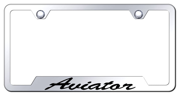 Lincoln Aviator Stainless Steel Notched Laser Etched License Frame - GFS.AVI.EC