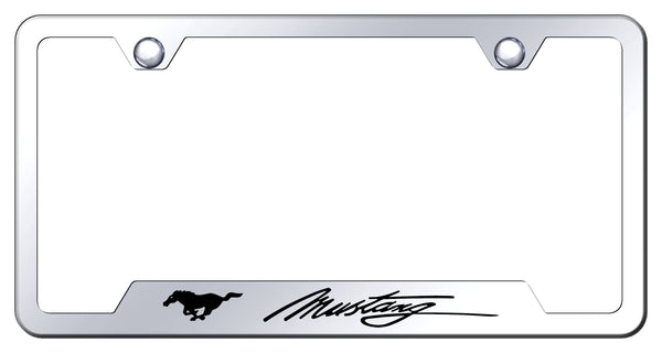 Ford Mustang Black Notched Laser Etched License Frame - GFS.MUS.EB