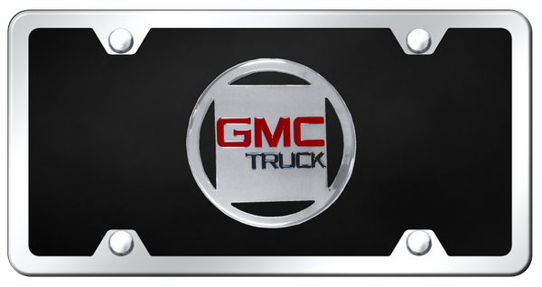 GMC GMC Plate Kit - Chrome on Black License Plate - GMC.CBK