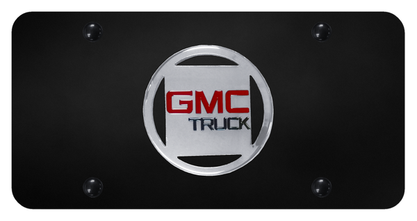 GMC GMC License Plate - Chrome on Black License Plate - GMC.CB