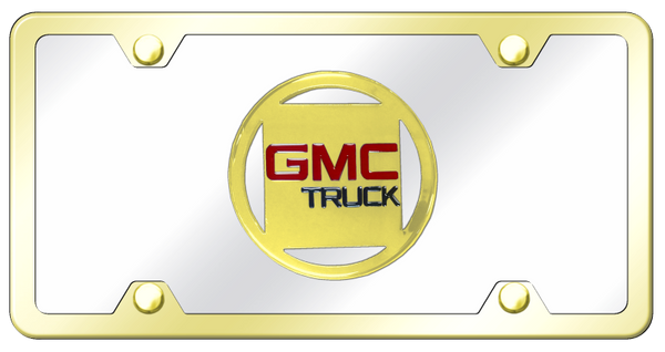 GMC GMC Plate Kit - Gold on Mirrored License Plate - GMC.GCK