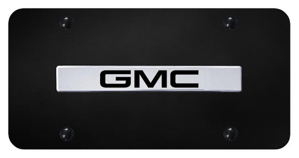 GMC GMC Chrome on Black 3D Bar License Plate - GMC.N.CB