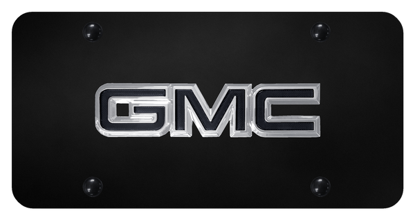 GMC GMC OEM Black License Plate - Chrome on Black License Plate - GMC.OEM.B.CB