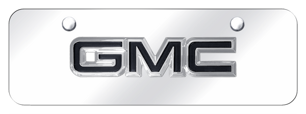 GMC GMC OEM Black Mini Plate - Chrome on Mirrored License Plate - GMC.OEM.B.CCM