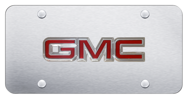 GMC GMC OEM License Plate - Chrome on Brushed License Plate - GMC.OEM.CS