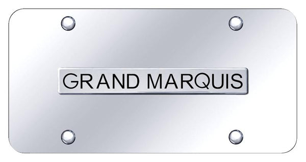 Ford Grand Marquis Chrome on Chrome 3D Bar License Plate - GMQ.N.CC