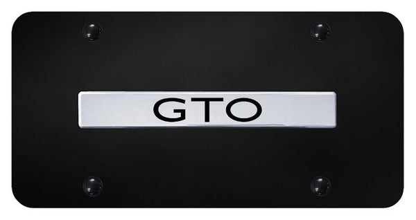 Pontiac GTO Chrome on Black 3D Bar License Plate - GTO.N.CB