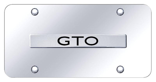 Pontiac GTO Chrome on Chrome 3D Bar License Plate - GTO.N.CC