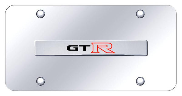 Nissan GTR Chrome on Chrome 3D Bar License Plate - GTR.N.CC