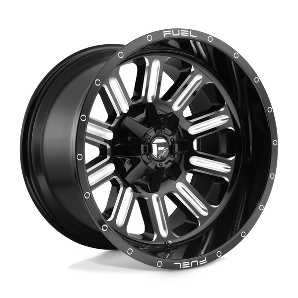 Fuel 1PC D620 HARDLINE GLOSS BLACK MILLED Wheels for 2013-2023 FORD F-250 F-350 SUPER DUTY [] - 20X9 1 mm - 20"  - (2023 2022 2021 2020 2019 2018 2017 2016 2015 2014 2013)