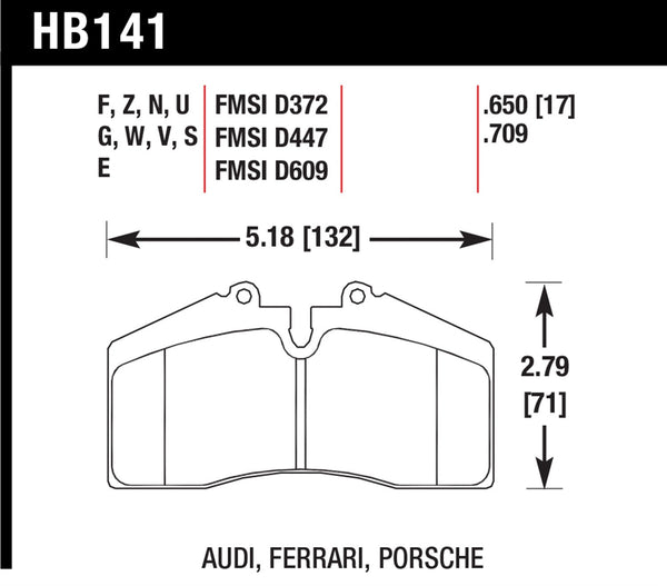 Hawk HPS 5.0 Brake Pads for 1990-1990 Porsche 944 3.0 L4 - Front - HB141B.650 - (1990)