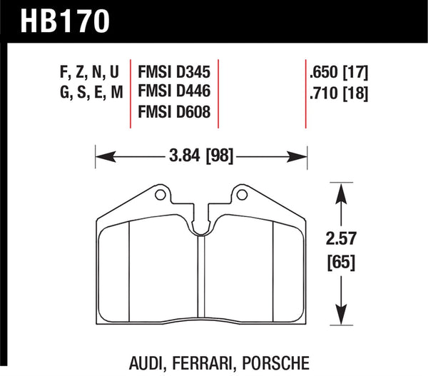 Hawk HPS 5.0 Brake Pads for 1987-1988 Porsche 944 Turbo Turbocharged 2.5 L4 - Rear - HB170B.650 - (1988 1987)