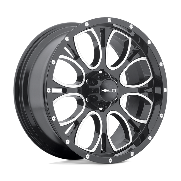 Helo HE879 GLOSS BLACK MACHINED Wheels for 2013-2023 FORD F-250 F-350 SUPER DUTY [] - 20X9 18 mm - 20"  - (2023 2022 2021 2020 2019 2018 2017 2016 2015 2014 2013)