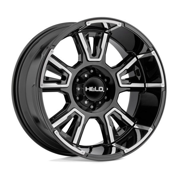 Helo HE914 GLOSS BLACK MACHINED Wheels for 2013-2023 FORD F-250 F-350 SUPER DUTY [] - 20X9 0 mm - 20"  - (2023 2022 2021 2020 2019 2018 2017 2016 2015 2014 2013)