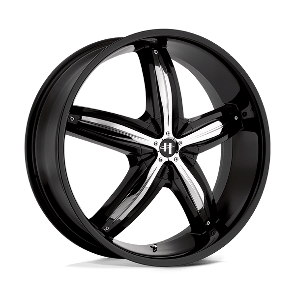 Helo HE844 GLOSS BLACK WITH REMOVABLE CHROME ACCENTS Wheels for 2017-2022 ACURA ILX [] - 18X8 40 mm - 18"  - (2022 2021 2020 2019 2018 2017)