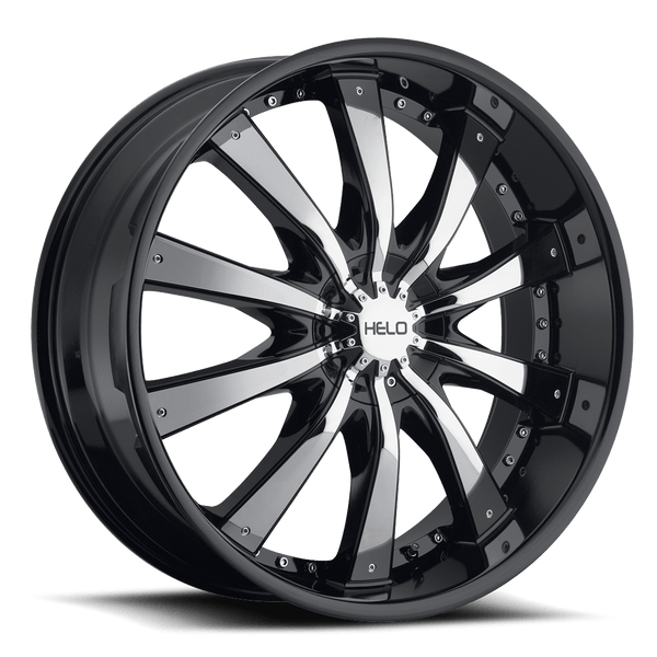 Helo HE875 GLOSS BLACK WITH REMOVABLE CHROME  ACCENTS Wheels for 2020-2022 JEEP GLADIATOR [] - 20X8.5 15 MM - 20"  - (2022 2021 2020)