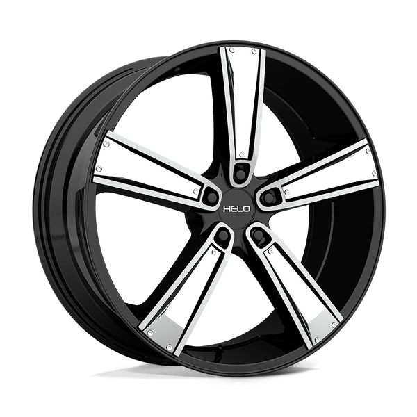 Helo HE899 SATIN BLACK MACHINED WITH GLOSS BLACK & CHROME INSERTS Wheels for 2019-2022 HONDA PASSPORT [] - 18X8 38 mm - 18"  - (2022 2021 2020 2019)