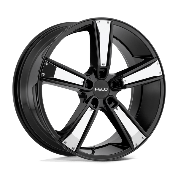 Helo HE899 SATIN BLACK WITH GLOSS BLACK & CHROME INSERTS Wheels for 2017-2020 ACURA MDX [] - 20X8.5 38 mm - 20"  - (2020 2019 2018 2017)