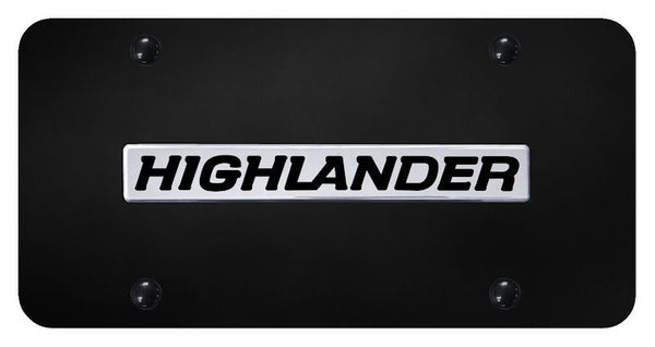 Toyota Highlander Chrome on Black 3D Bar License Plate - HIL.N.CB