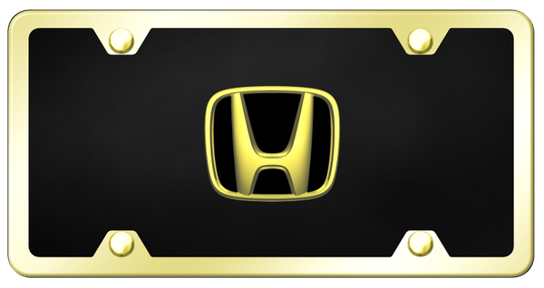 Honda Honda Plate Kit - Gold on Black License Plate - HON.GBK