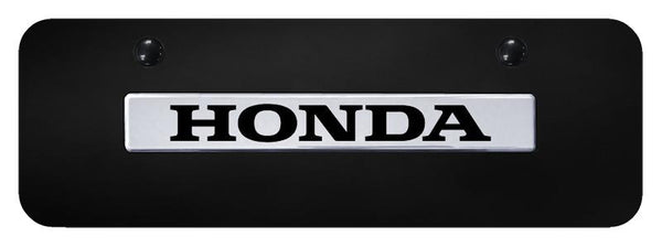 Honda Honda Chrome on Black 3D Bar Mini License Plate - HON.N.CBM