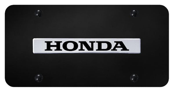 Honda Honda Chrome on Black 3D Bar License Plate - HON.N.CB