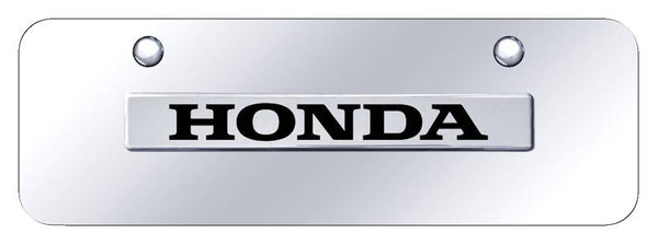 Honda Honda Chrome on Chrome 3D Bar Mini License Plate - HON.N.CCM