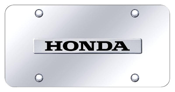 Honda Honda Chrome on Chrome 3D Bar License Plate - HON.N.CC