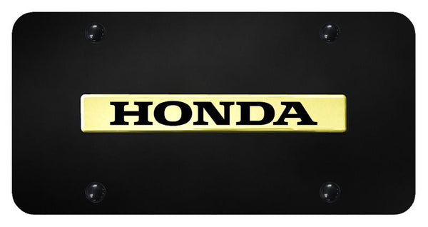 Honda Honda Gold on Black 3D Bar License Plate - HON.N.GB