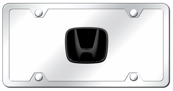 Honda Honda Plate Kit - Black Pearl on Mirrored License Plate - HON.PCK