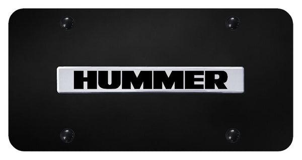 Hummer Hummer Chrome on Black 3D Bar License Plate - HUM.N.CB