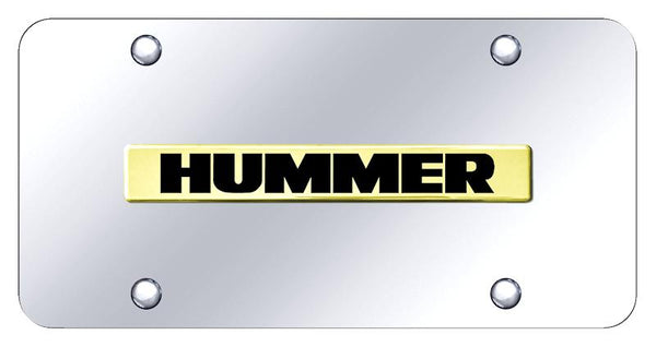 Hummer Hummer Gold on Chrome 3D Bar License Plate - HUM.N.GC