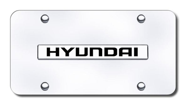 Hyundai Hyundai Chrome on Chrome 3D Bar License Plate - HYU.N.CC