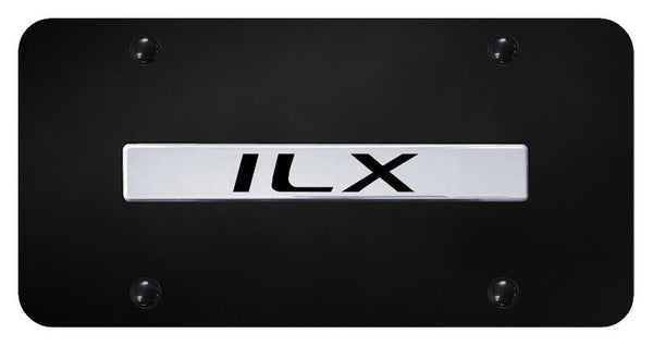 Acura ILX Chrome on Black 3D Bar License Plate - ILX.N.CB