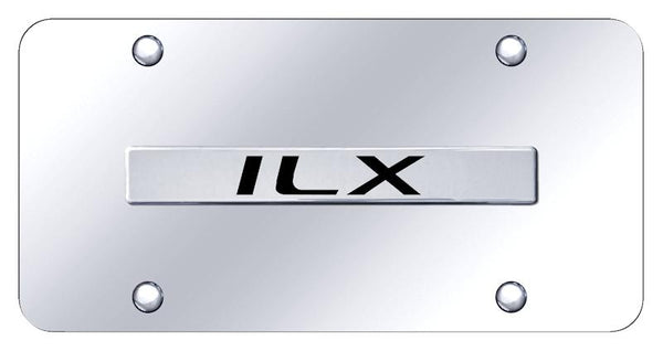 Acura ILX Chrome on Chrome 3D Bar License Plate - ILX.N.CC