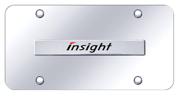 Honda Insight Chrome on Chrome 3D Bar License Plate - INS.N.CC