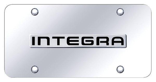 Acura Integra Chrome on Chrome 3D Bar License Plate - INT.N.CC