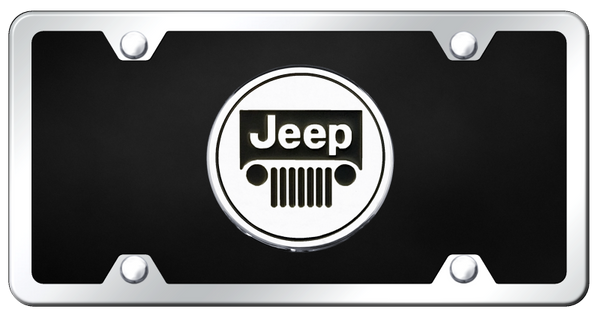 Jeep Jeep Plate Kit - Chrome on Black License Plate - JEE.CBK