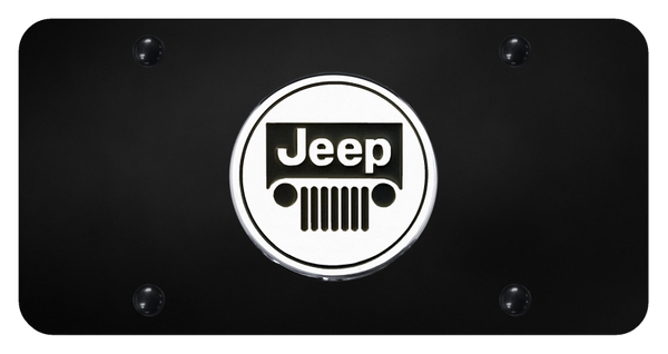 Jeep Jeep License Plate - Chrome on Black License Plate - JEE.CB